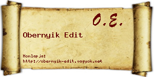 Obernyik Edit névjegykártya